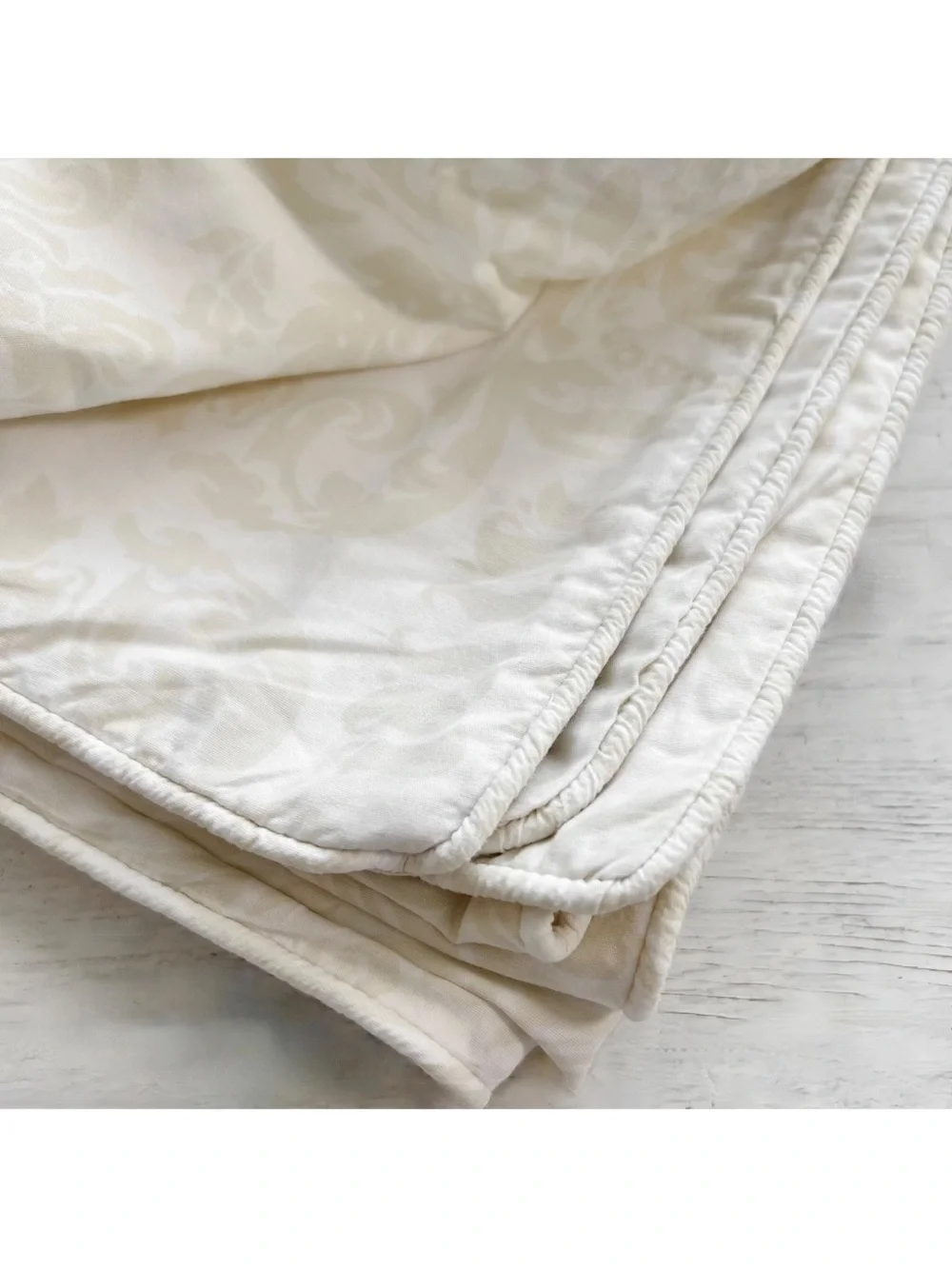 Pine Cone Hill Genevieve Jacquard Medallion Full/Queen Duvet Cover Scroll Beige